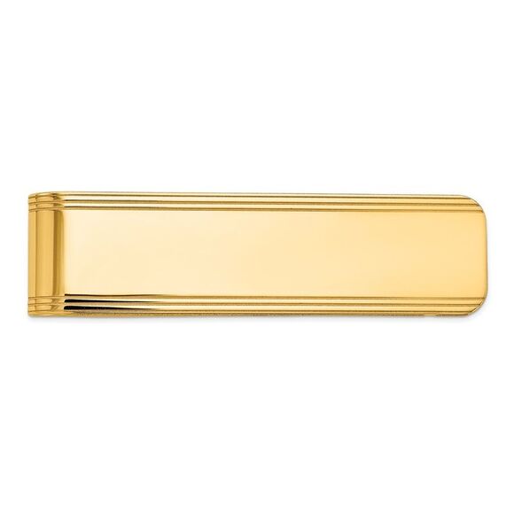 Men's 14k Yellow Gold Carved Fold-Over Money Clip - Picture 1 of 4